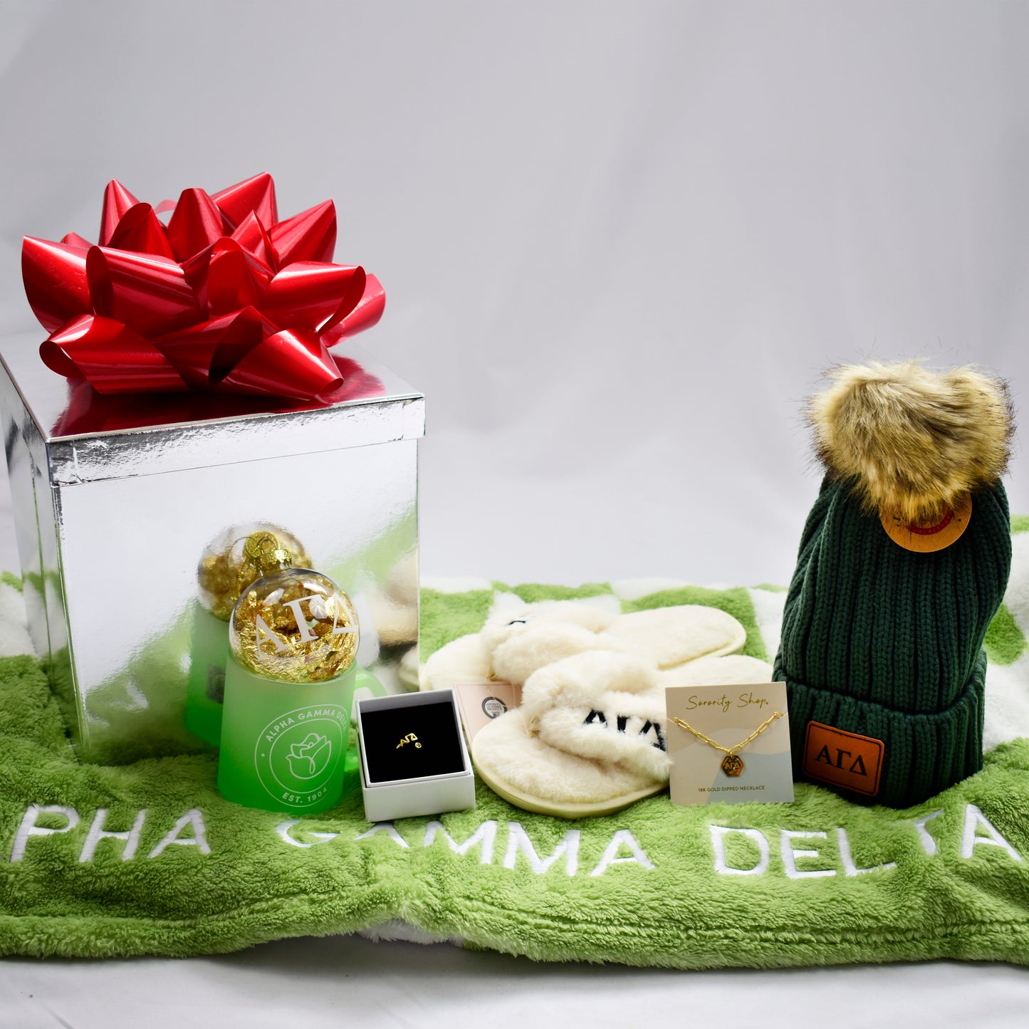 Theta Phi Alpha Ornament - Clear Plastic Ball Ornament with Gold Foil