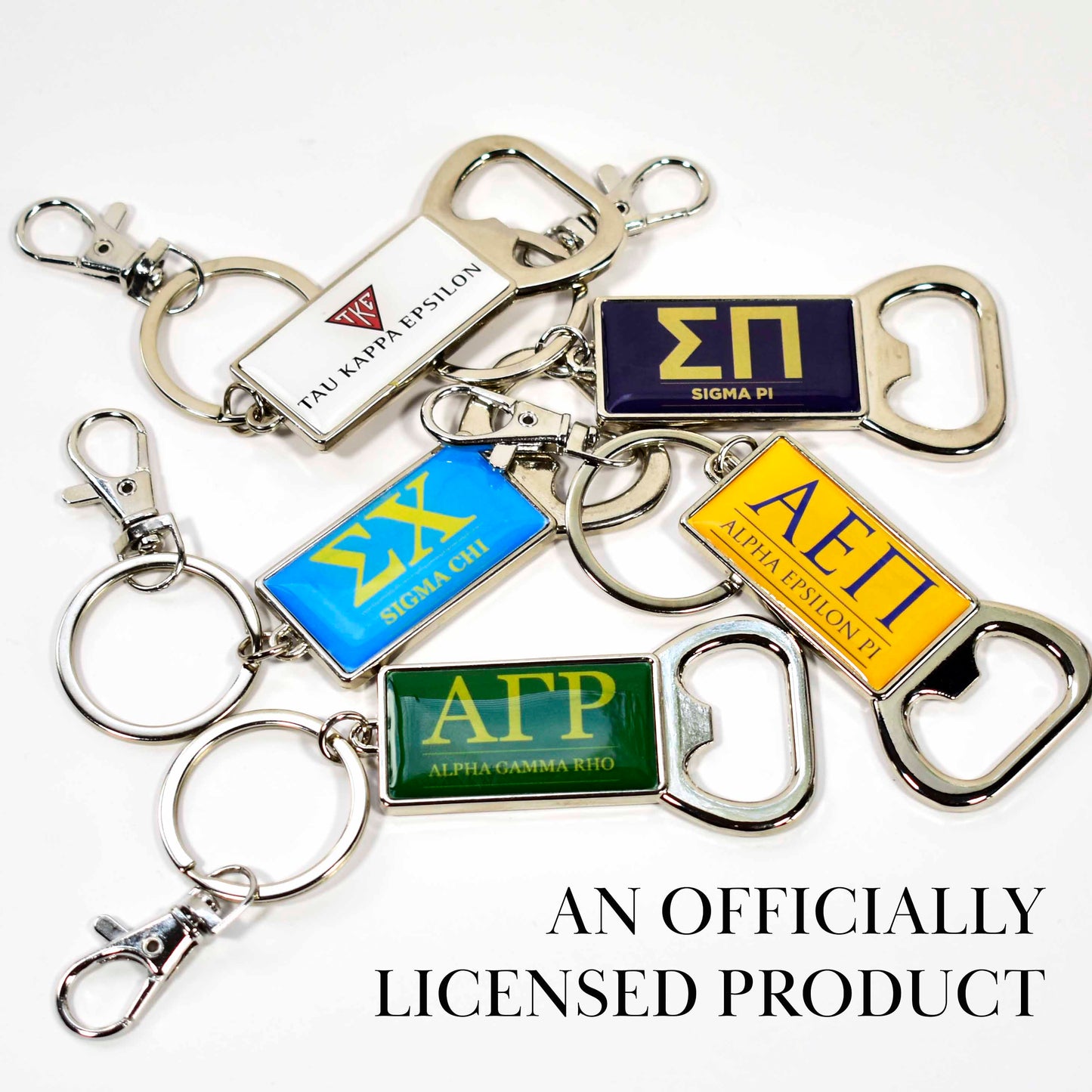 Kappa Alpha Fraternity Keychain with Flat Bottle Opener