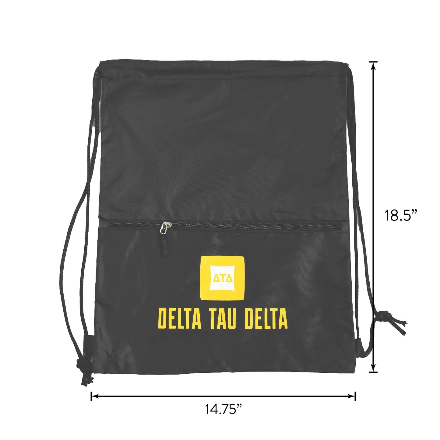 Phi Kappa Tau Fraternity Drawstring Backpack, Black
