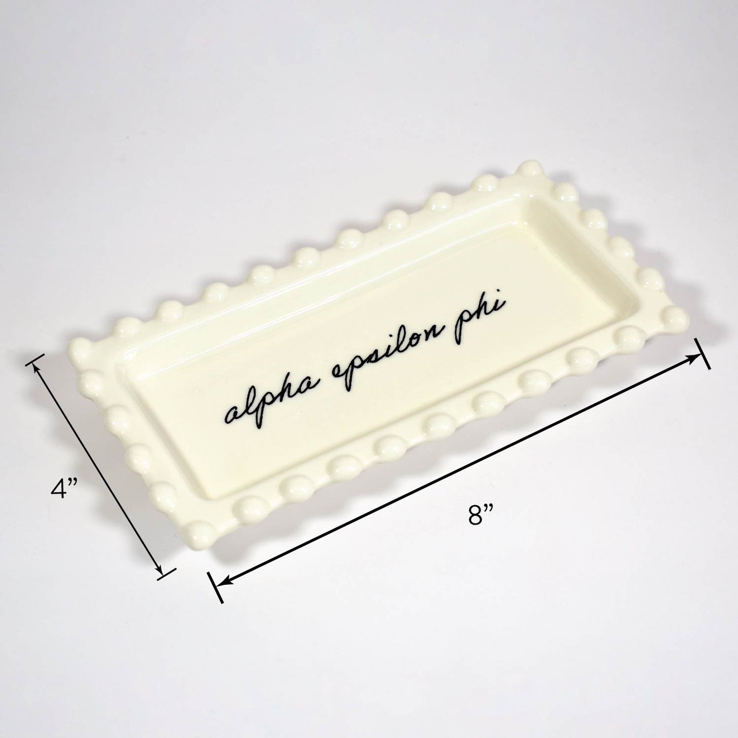 Pi Beta Phi Jewelry Dish - Rectangular Cursive Script Sorority Name