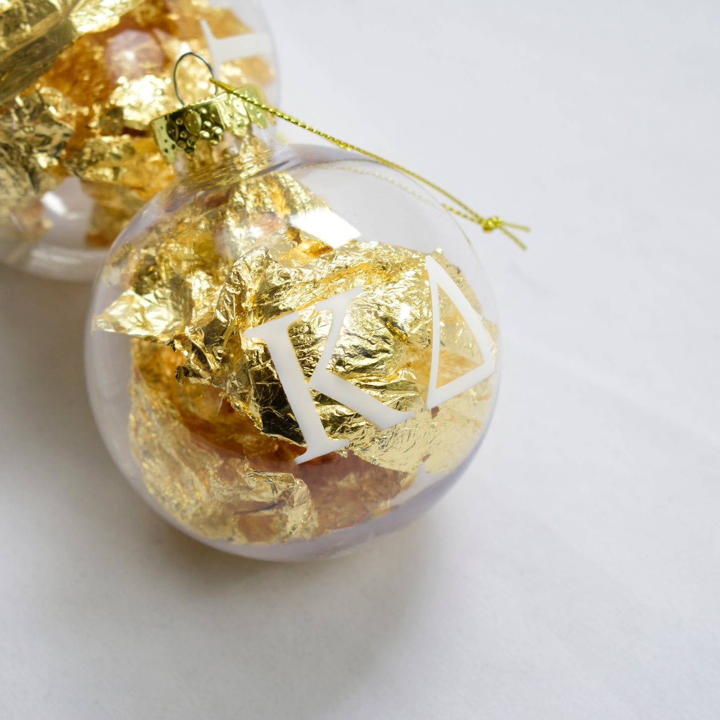 Alpha Delta Pi Ornament - Clear Plastic Ball Ornament with Gold Foil