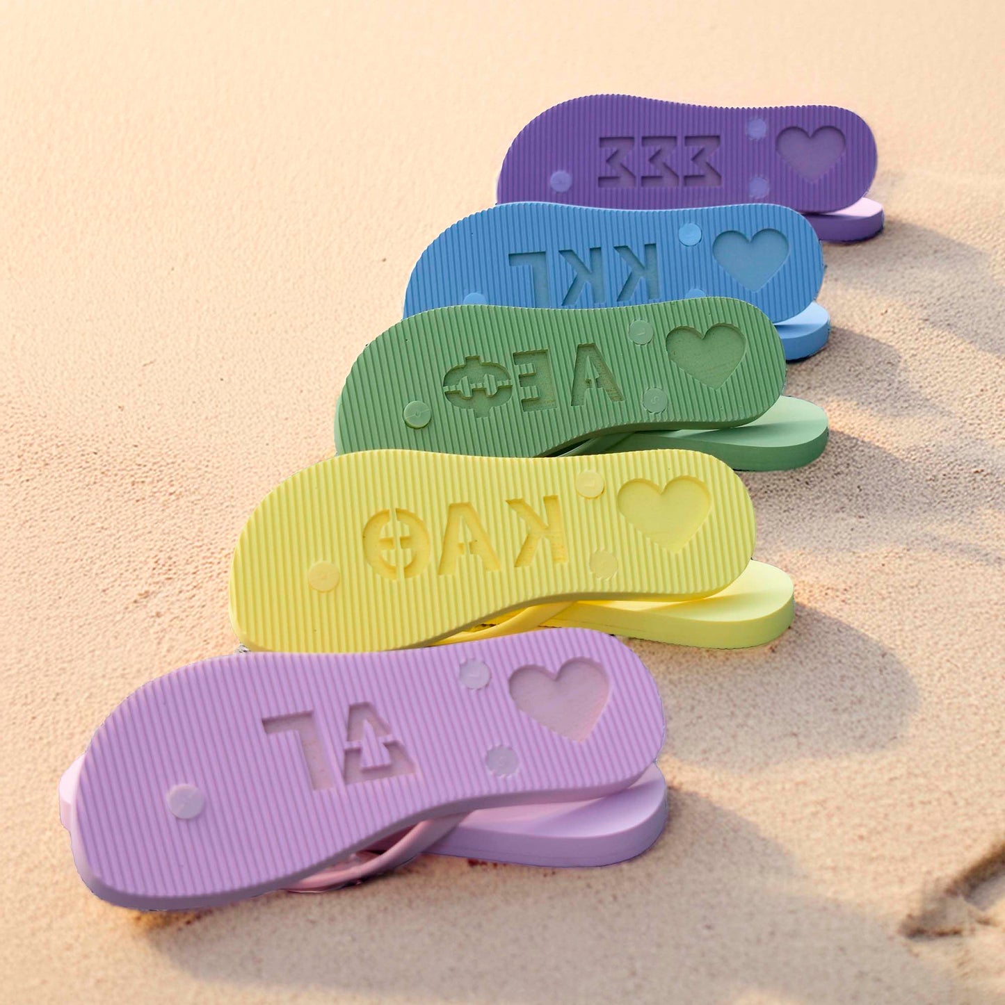 Gamma Phi Beta Flip Flops, With Greek Letter Cutouts