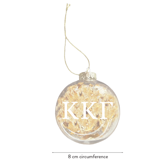 Alpha Phi Ornament - Clear Plastic Ball Ornament with Gold Foil