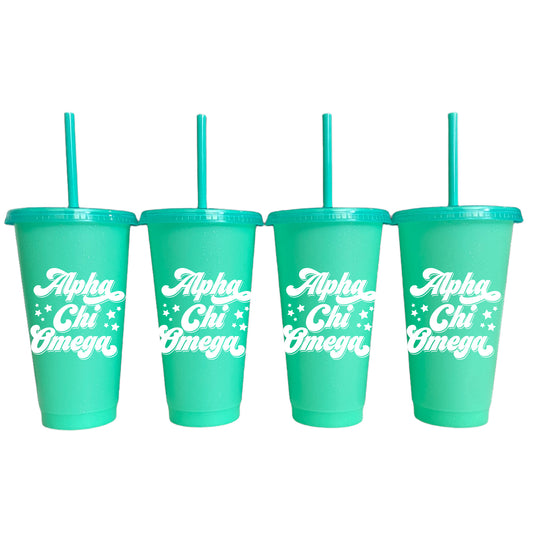 Sorority Shop Cups - Glitter Color Changing Cup 4-Pack