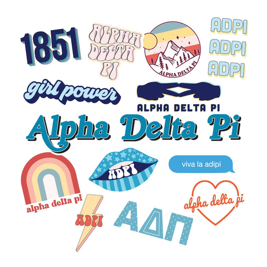 Alpha Delta Pi Girl Power Sticker Sheet