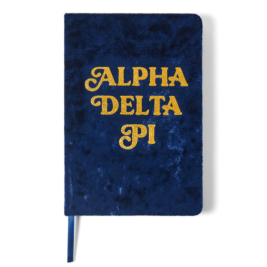 Alpha Delta Pi Velvet Notebook with Gold Foil Imprint
