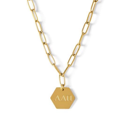Alpha Delta Pi Paperclip Necklace with ADP Sorority Pendant