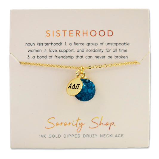 Alpha Delta Pi Sisterhood Druzy Necklace