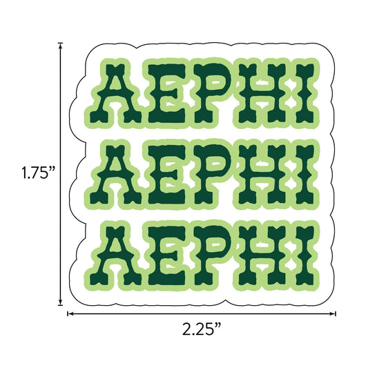 Alpha Epsilon Phi Sticker Sheet - Western Disco Design