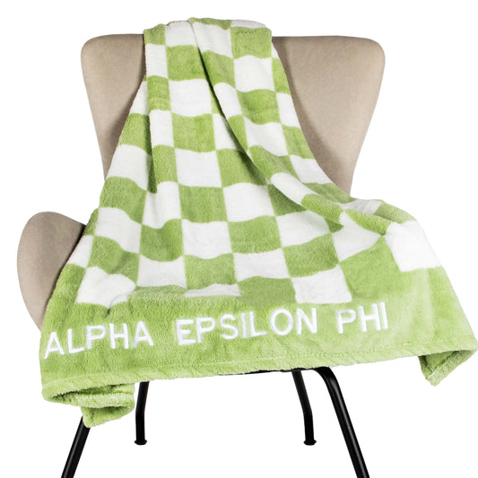 Alpha Epsilon Phi Blanket - Thick Checkered Sherpa Blanket