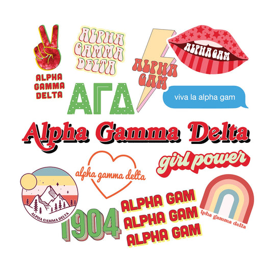 Alpha Gamma Delta Girl Power Sticker Sheet