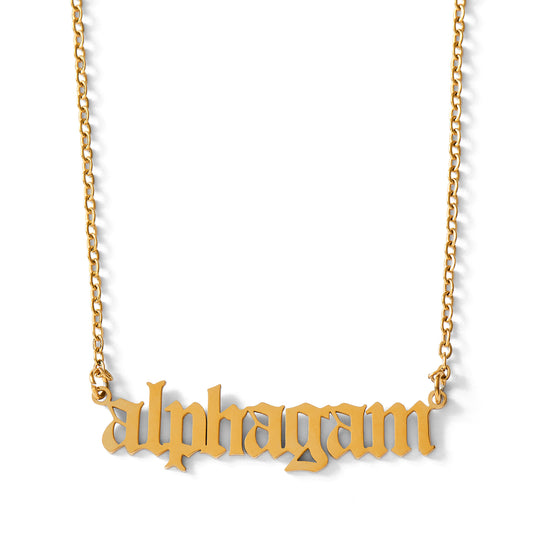 Alpha Gamma Delta Old English Style Sorority Necklace