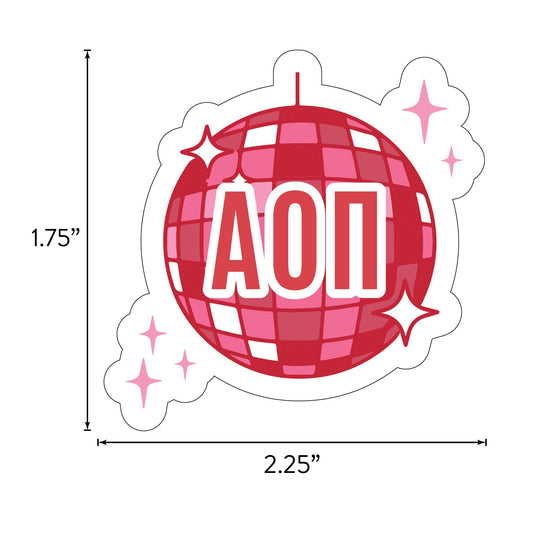 Alpha Omicron Pi Sticker Sheet - Western Disco Design