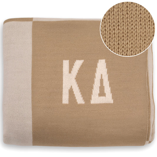 Kappa Delta Blanket - Acrylic Knit Checkered Blanket