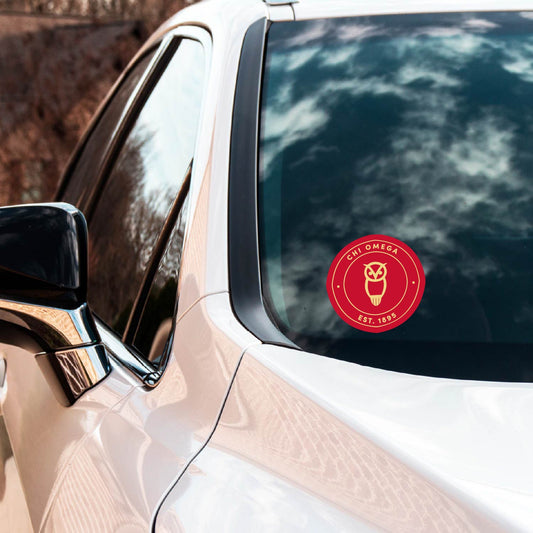 Chi Omega Sorority Car Decal Sticker- Full Color Circle Logo