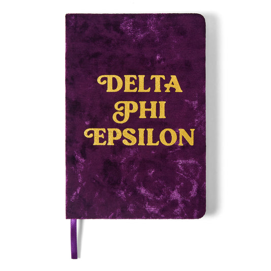 Delta Phi Epsilon Velvet Notebook with Gold Foil Imprint
