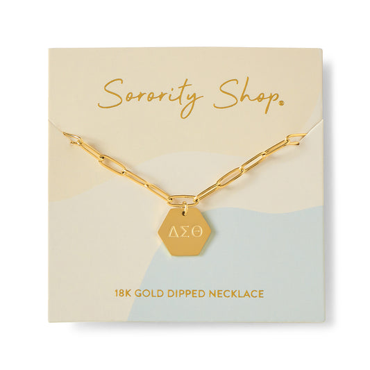 Delta Sigma Theta Paperclip Necklace with DST Sorority Pendant
