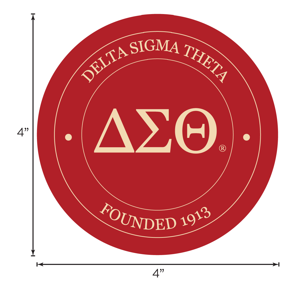Delta Sigma Theta Sorority Car Decal Sticker- Full Color Circle Logo