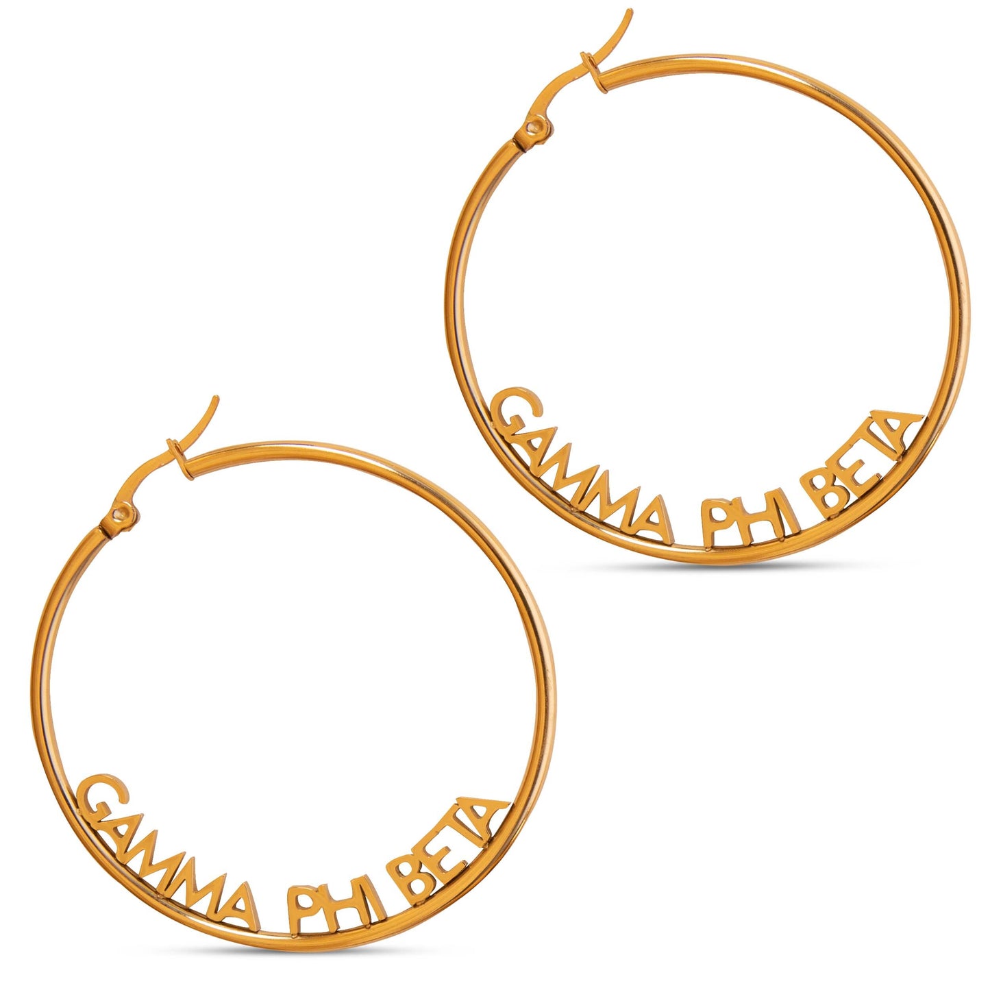 Gamma Phi Beta Earrings - Hoop Design