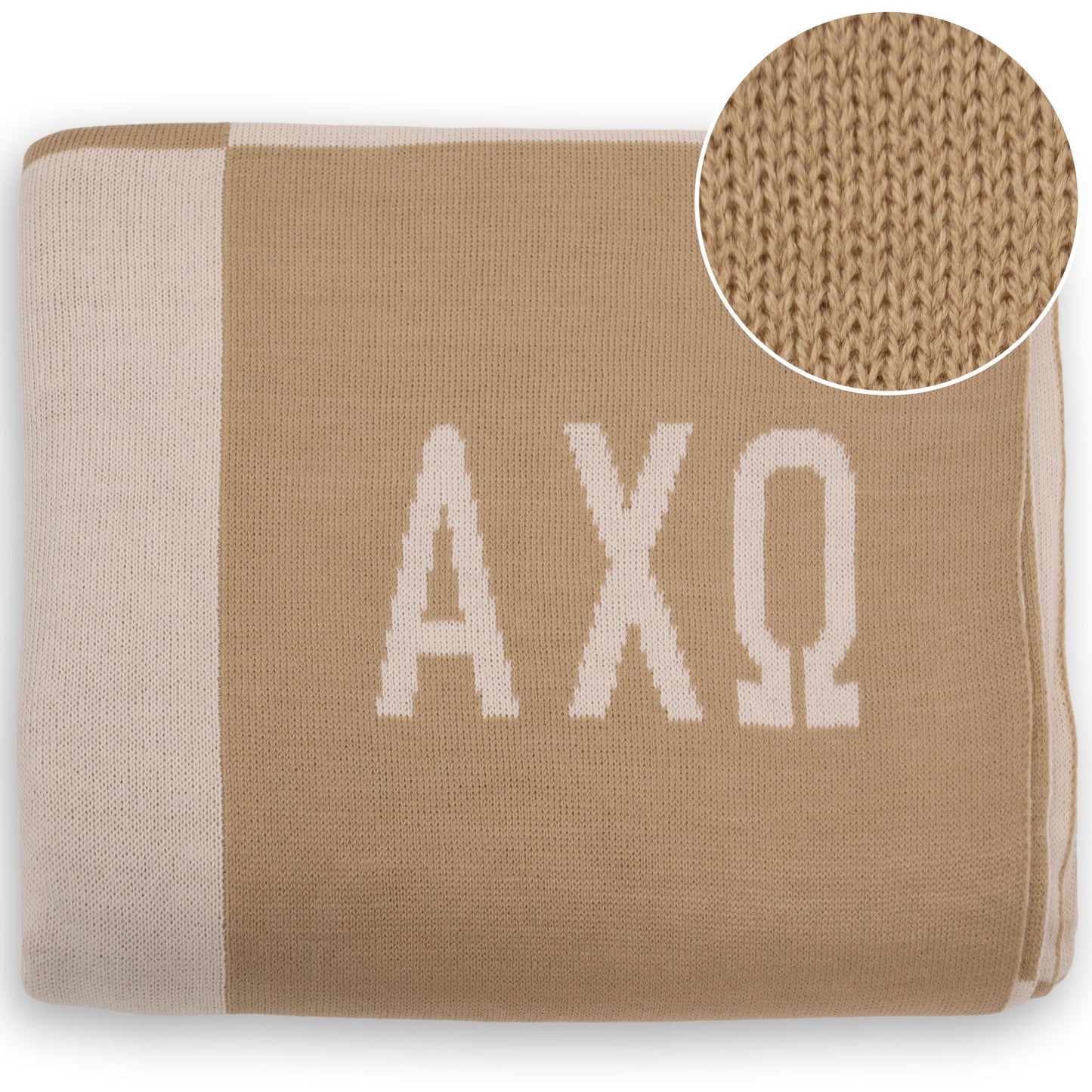 Alpha Chi Omega Blanket - Acrylic Knit Checkered Blanket