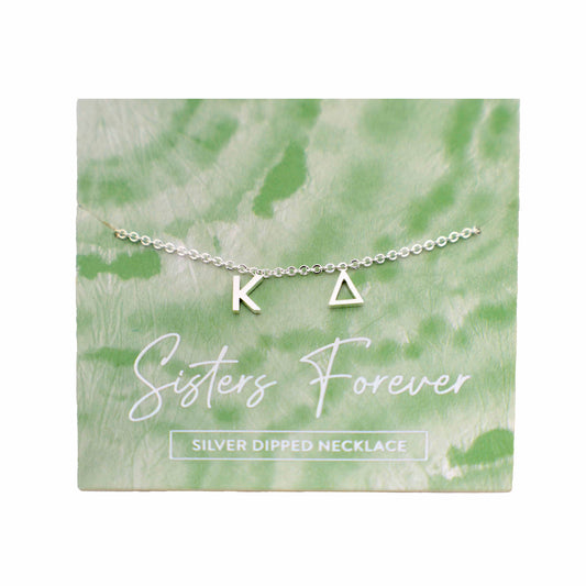 Kappa Delta Silver Greek Letters Necklace