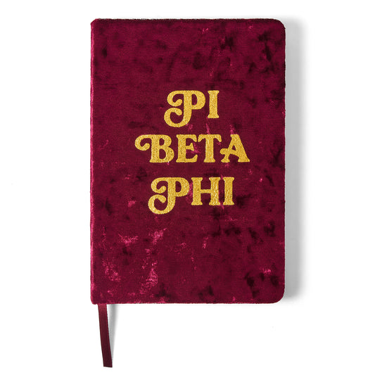 Pi Beta Phi Velvet Notebook with Gold Foil Imprint