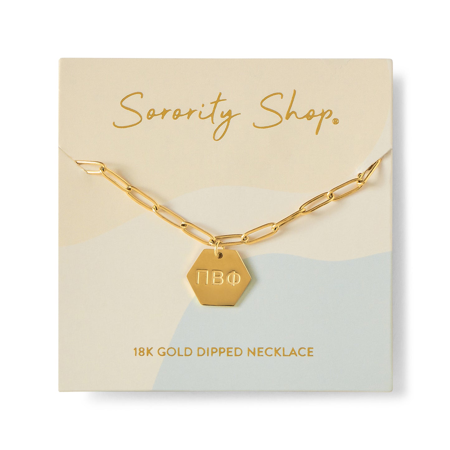 Pi Beta Phi Paperclip Necklace with PBP Sorority Pendant