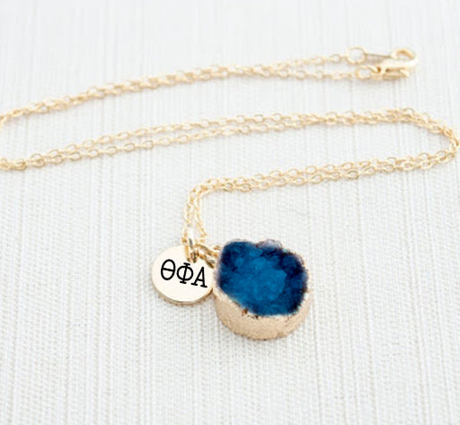 Theta Phi Alpha Sisterhood Druzy Necklace