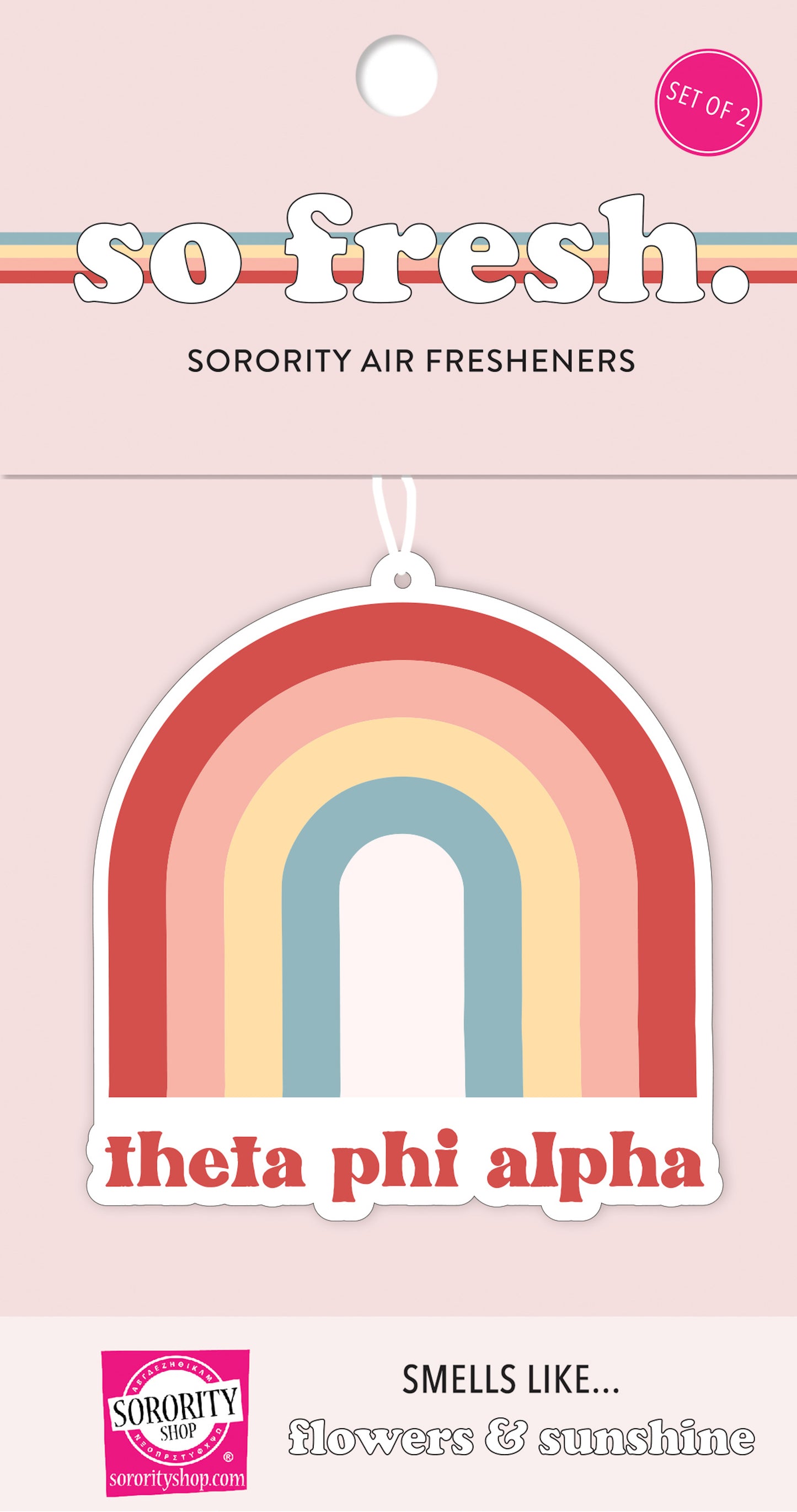 Theta Phi Alpha Rainbow Retro Air Freshener - Flowers & Sunshine Scent