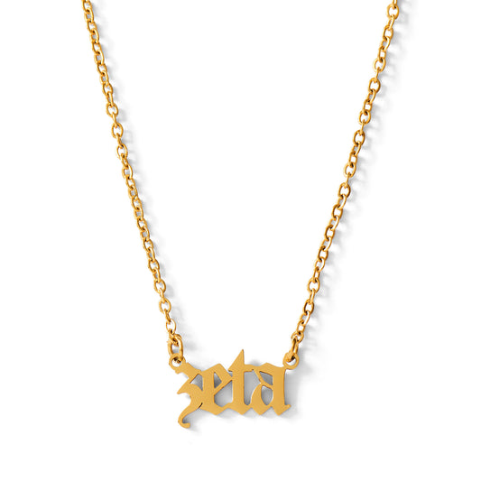 Zeta Tau Alpha Old English Style Sorority Necklace