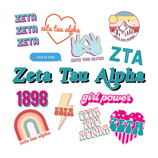 Zeta Tau Alpha Girl Power Sticker Sheet