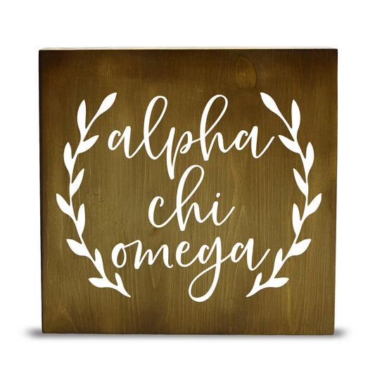 Alpha Chi Omega Wooden Wall Art