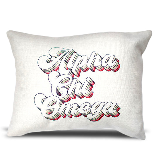 Alpha Chi Omega Retro Throw Pillow