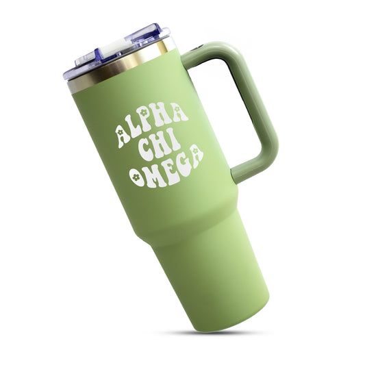 Alpha Chi Omega Tumbler - 40oz Stainless Steel with Handle