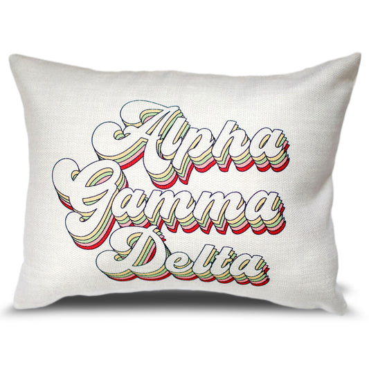 Alpha Gamma Delta Retro Throw Pillow