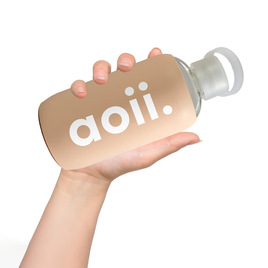 Alpha Phi Glass Water Bottle with Silicone Sleeve