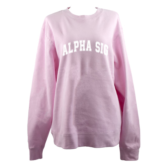 Alpha Sigma Alpha Sweatshirt- Crewneck Varsity Letters Design