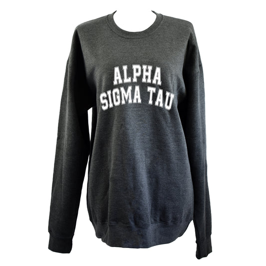 Alpha Sigma Tau Sweatshirt- Crewneck Varsity Letters Design