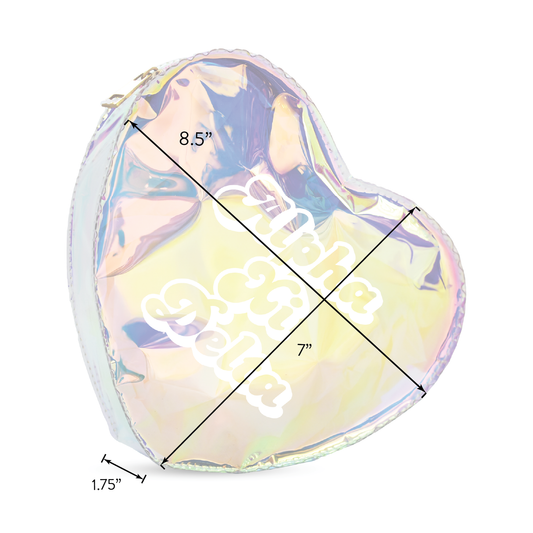 Delta Delta Delta Heart Shaped Makeup Bag