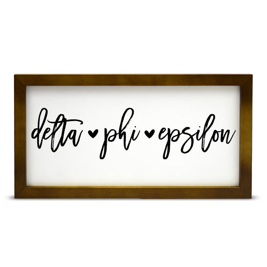 Delta Phi Epsilon Script Wooden Sign