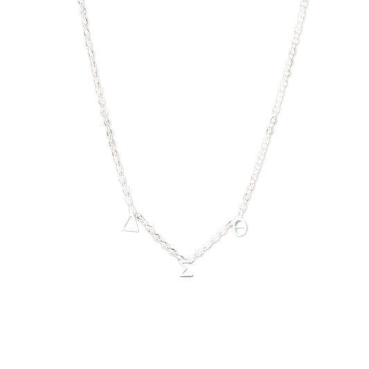 Delta Sigma Theta Silver Greek Letters Necklace