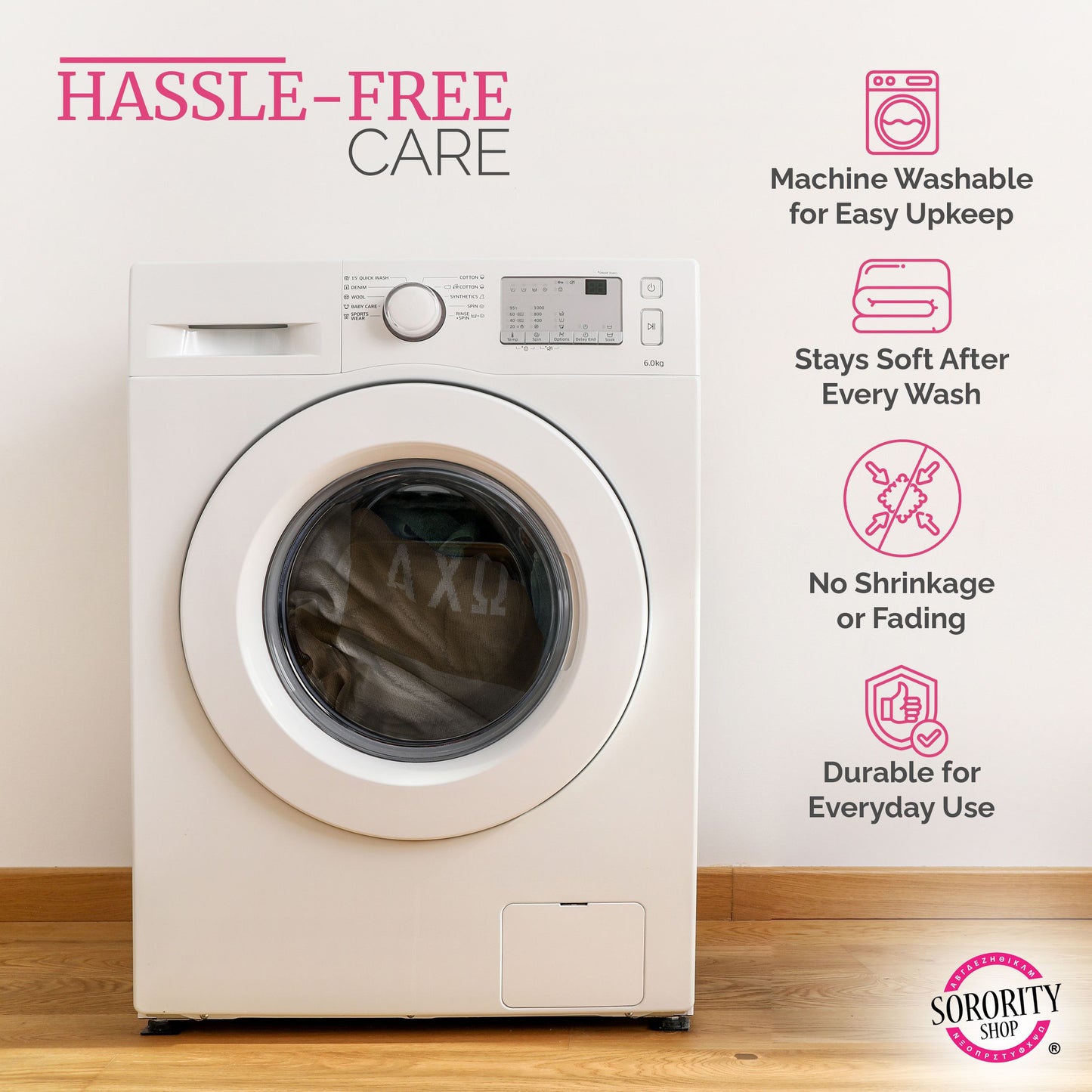 Alpha Chi Omega Blanket - Acrylic Knit Checkered Blanket