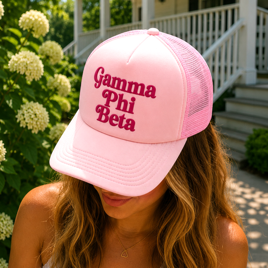 Gamma Phi Beta Baseball Cap, Mesh Trucker-Style Hat