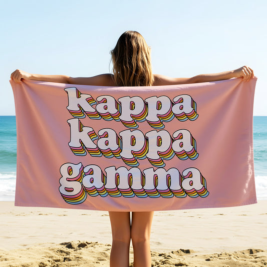 Kappa Kappa Gamma Plush Retro Beach Towel