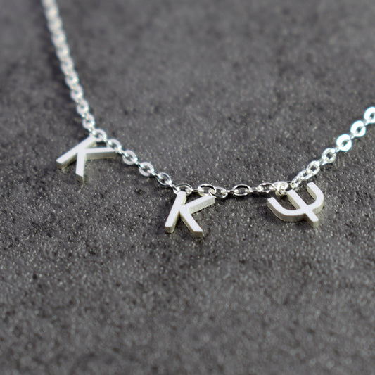 Kappa Kappa Psi Silver Greek Letters Necklace