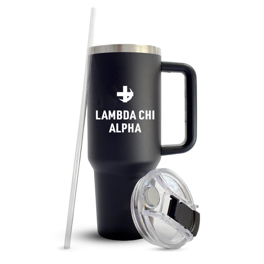 Lambda Chi Alpha Fraternity 40oz Stainless Steel Tumbler with Handle