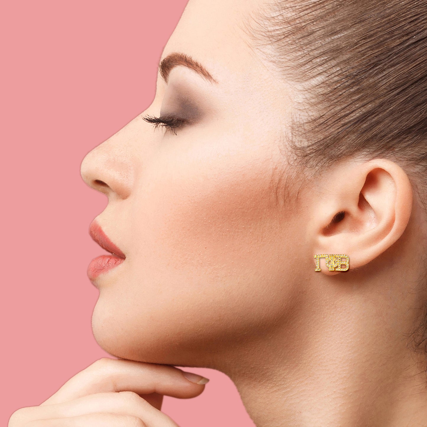 Alpha Omicron Pi 18k Gold Plated Stud Earrings