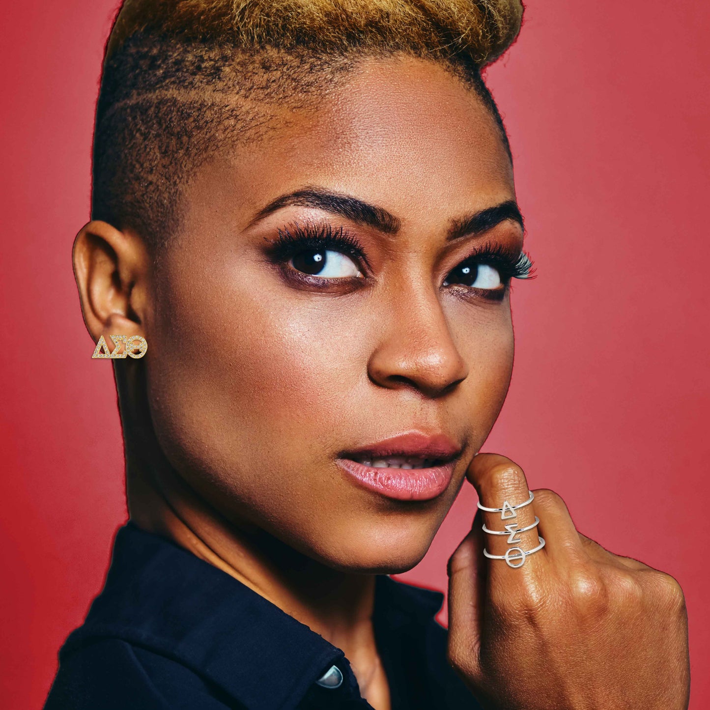 Delta Sigma Theta Silver Stacking Ring Set