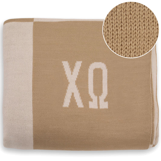 Chi Omega Blanket - Acrylic Knit Checkered Blanket