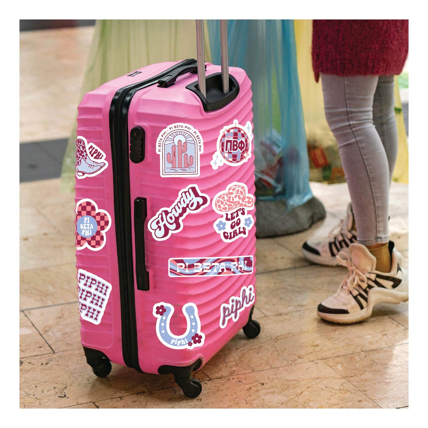 Pi Beta Phi Sticker Sheet - Western Disco Design